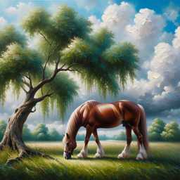 a horse, oil painting generated by DALL·E 2